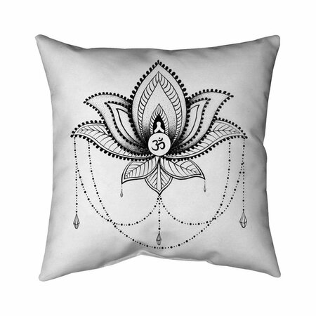 BEGIN HOME DECOR 20 x 20 in. Ethnic Lotus Ornament-Double Sided Print Indoor Pillow 5541-2020-RE6